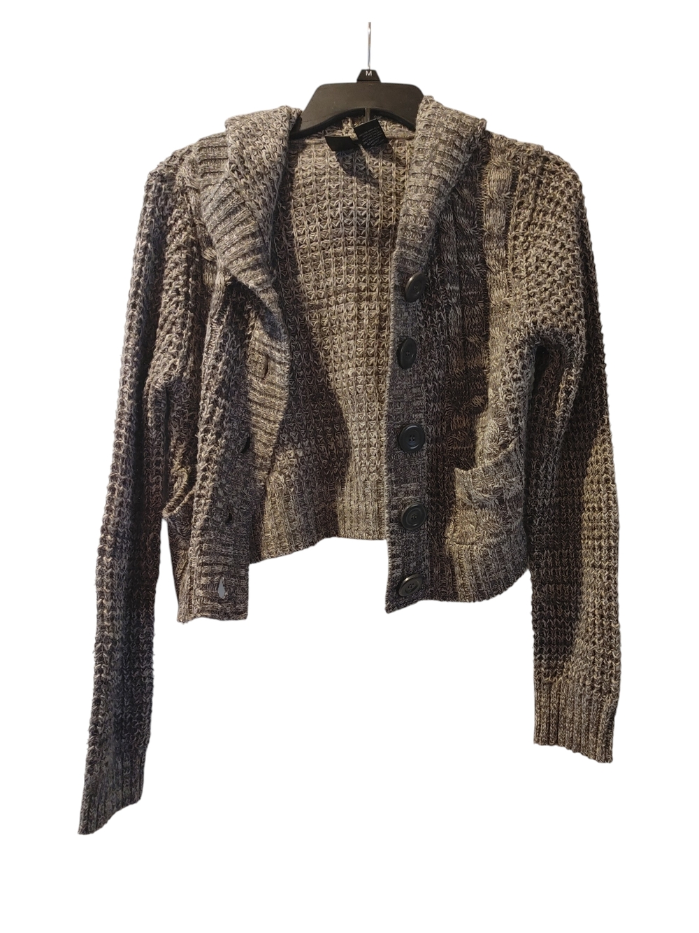 Boy Meets Girl Chunky Knit Button-Up Cardigan - Gray